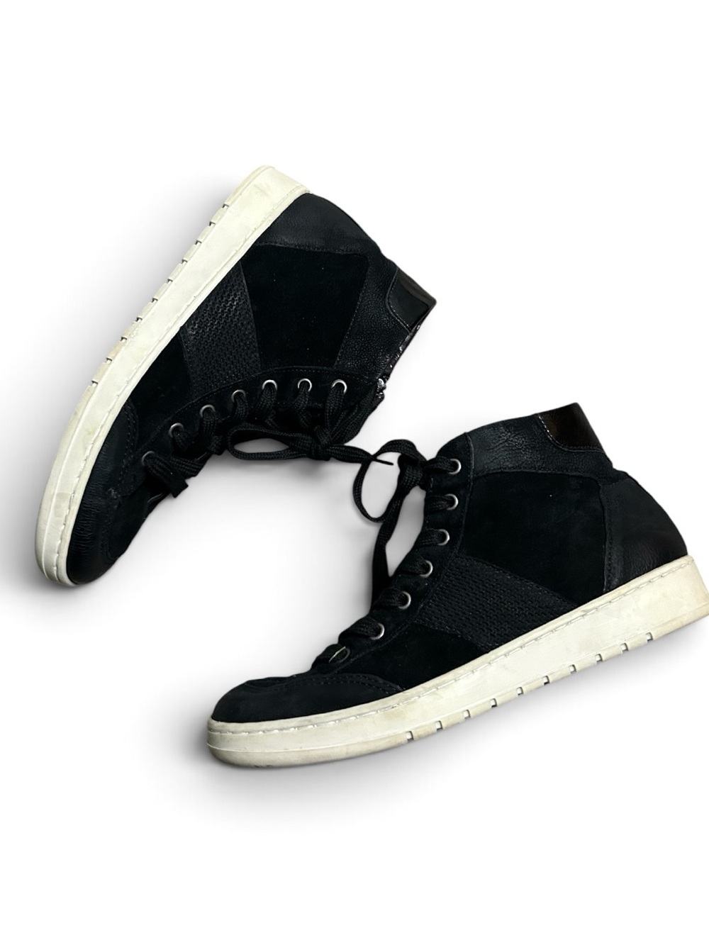 Miz Mooz Edwina Lace Up High Top Sneakers Size 39 Suede/Leather